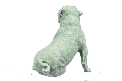 Vienna Bronze Miniature Pug Dog Bronze Sculpture White Patina Masterpiece Figure