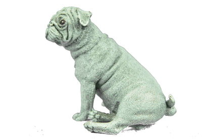 Vienna Bronze Miniature Pug Dog Bronze Sculpture White Patina Masterpiece Figure