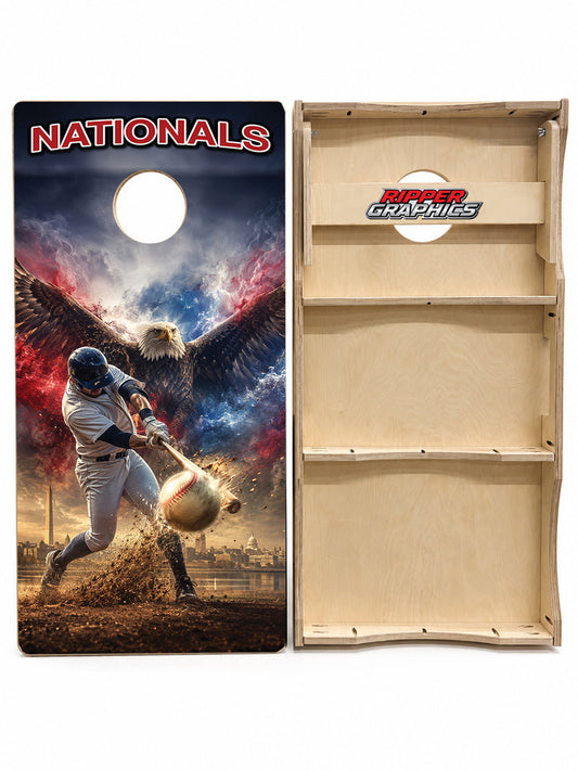 Washington Nationals Baseball Inspired Cornhole Design