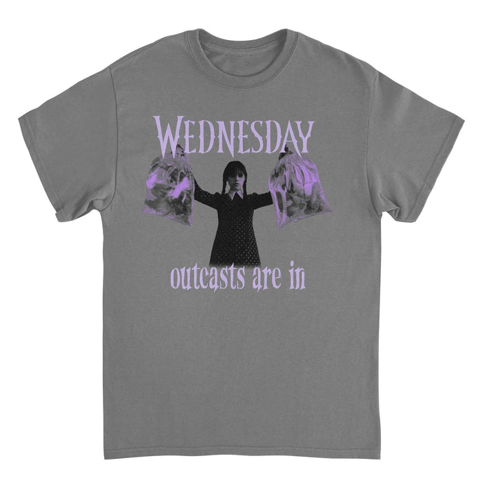 Wednesday Outcasts Are In Charcoal T-Shirt