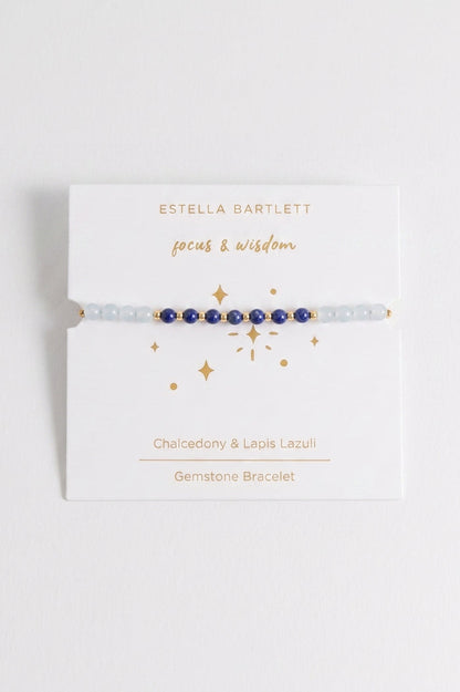 Wellness Chalcedony & Lapis Lazuli Stretch Sienna Bracelet
