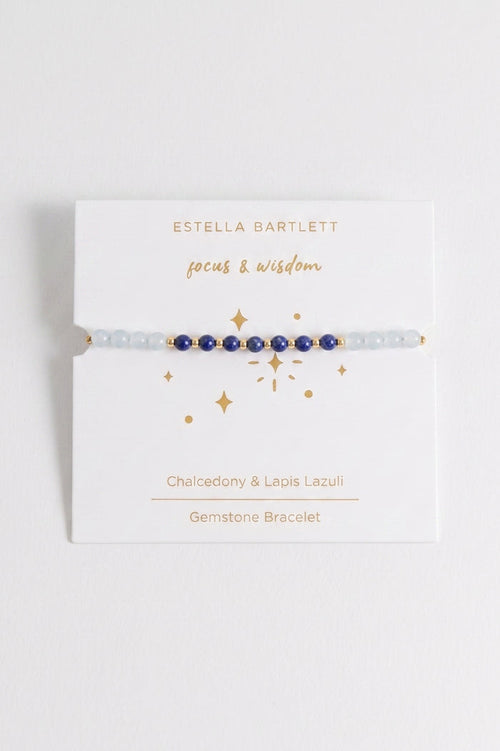Wellness Chalcedony & Lapis Lazuli Stretch Sienna Bracelet