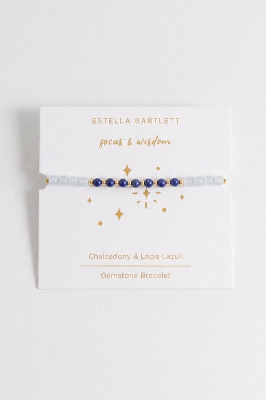 Wellness Chalcedony & Lapis Lazuli Stretch Sienna Bracelet