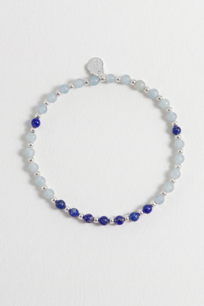 Wellness Chalcedony & Lapis Lazuli Stretch Sienna Bracelet