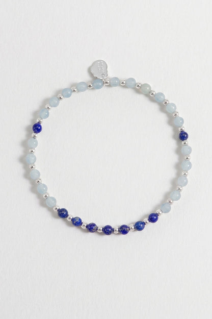 Wellness Chalcedony & Lapis Lazuli Stretch Sienna Bracelet