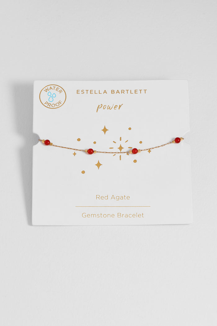 Wellness Red Agate Beaded Chain Bracelet