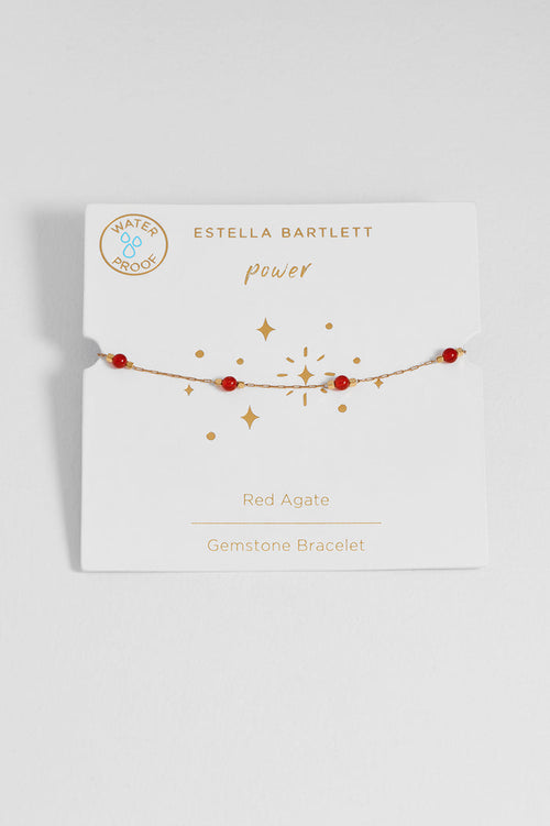 Wellness Red Agate Beaded Chain Bracelet