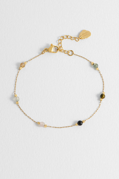 Wellness Tourmaline Beaded Chain Bracelet
