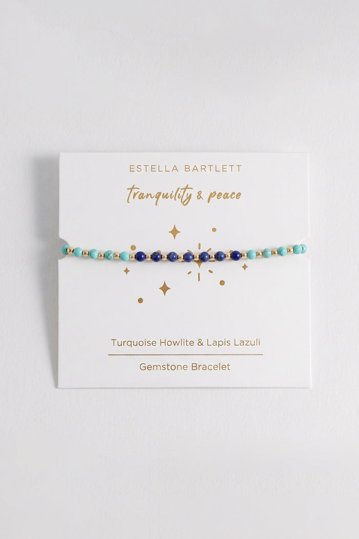 Wellness Turquoise Howlite & Lapis Lazuli Stretch Sienna Bracelet