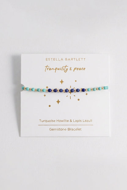 Wellness Turquoise Howlite & Lapis Lazuli Stretch Sienna Bracelet