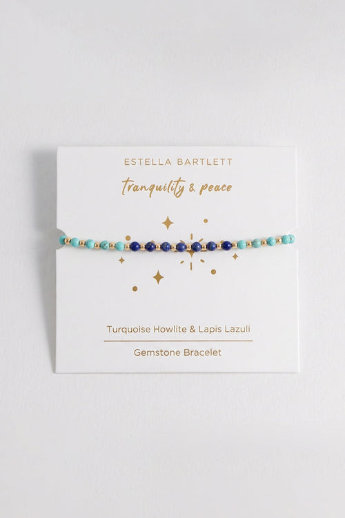 Wellness Turquoise Howlite & Lapis Lazuli Stretch Sienna Bracelet