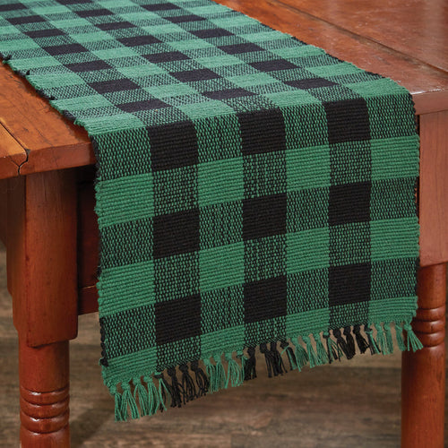 Wicklow Check Table Runner - 54"L - Forest