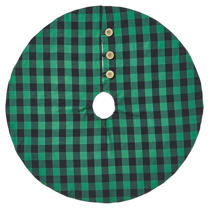 Charming green and black Christmas tree skirt