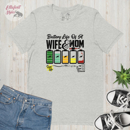 Wife And Mom Battery Shirt