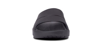 Women's OOahh Slide Sandal - Black - OOFOS front view