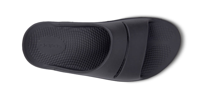 Women's OOahh Slide Sandal - Black - OOFOS top view