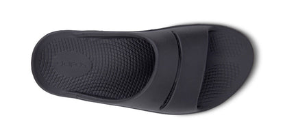Women's OOahh Slide Sandal - Black - OOFOS top view
