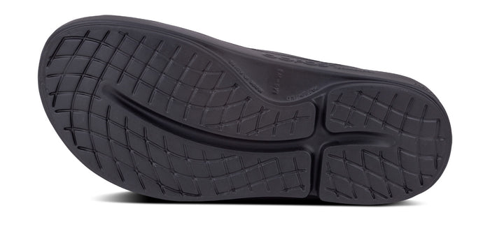 Women's OOahh Slide Sandal - Black - OOFOS bottom view
