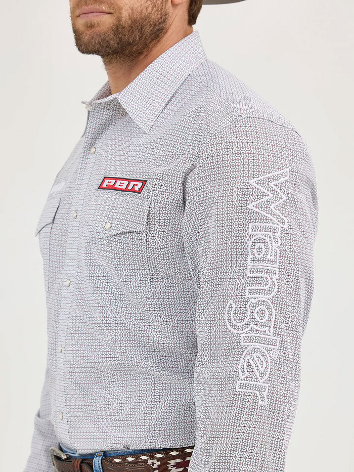 Wrangler Men - PBR Logo Snap Shirt (Cloudy Diamonds) 112359482