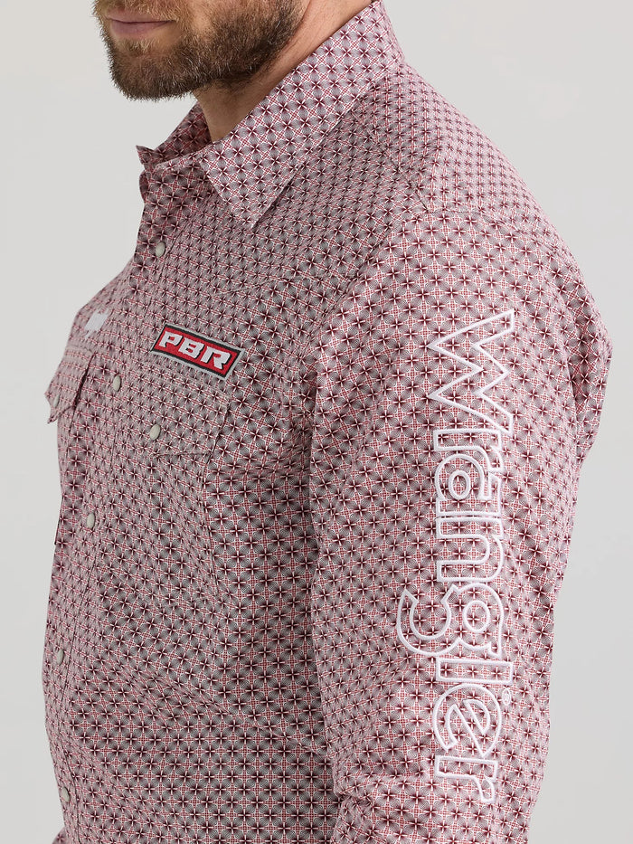 Wrangler Men - PBR Logo Snap Shirt (Red Geo) 112352655