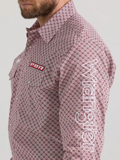 Wrangler Men - PBR Logo Snap Shirt (Red Geo) 112352655
