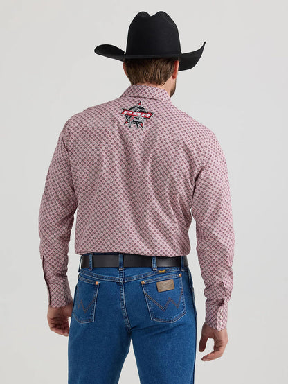 Wrangler Men - PBR Logo Snap Shirt (Red Geo) 112352655