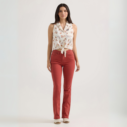 Wrangler Women - Sleeveless Tie Front Shirt (Graphic White) 112360753