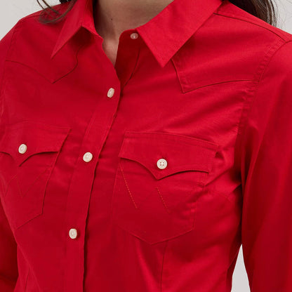 Wrangler Women - Solid Western Shirt (Red) 112358017