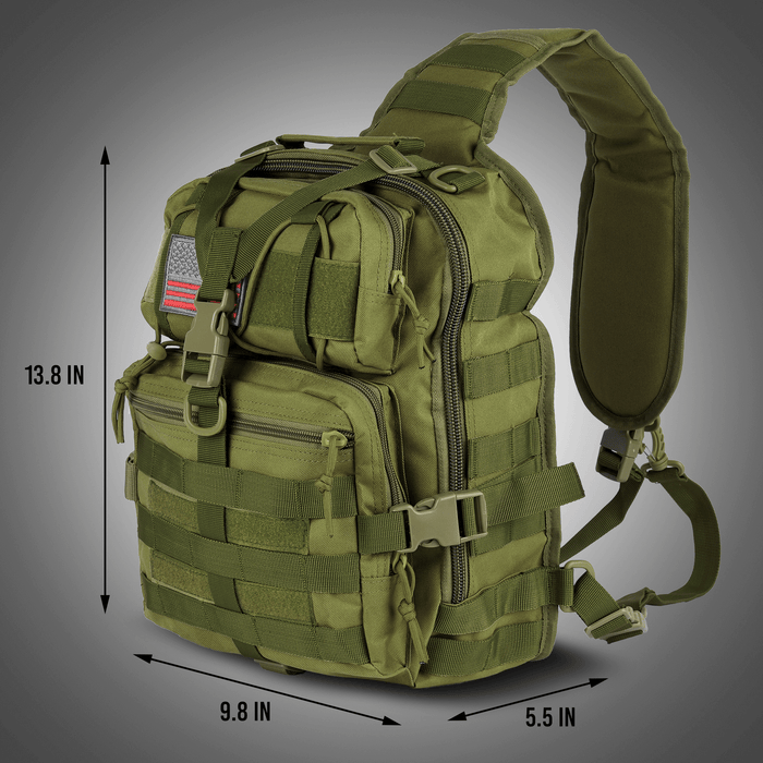 XGear 14L Range Sling Bag Backpack with Adjustable Strap: Black