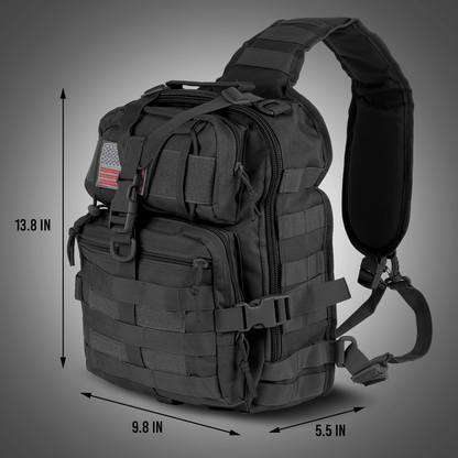 XGear 14L Range Sling Bag Backpack with Adjustable Strap: Black