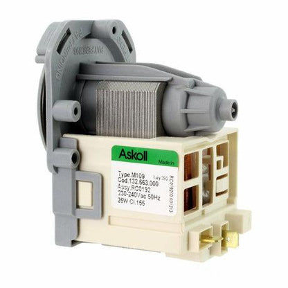Zanussi | Electrolux | AEG Washing Machine Drain Pump M113 | M109 | 1326630009 | 1321063008, 1321063016, 1321063107, 1322082015 Twist and Screw Fixing Drain Pump Base 25W