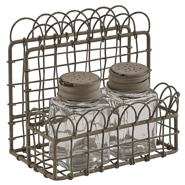 rustic wire salt and pepper caddy