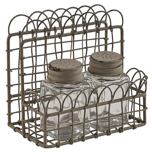 rustic wire salt and pepper caddy