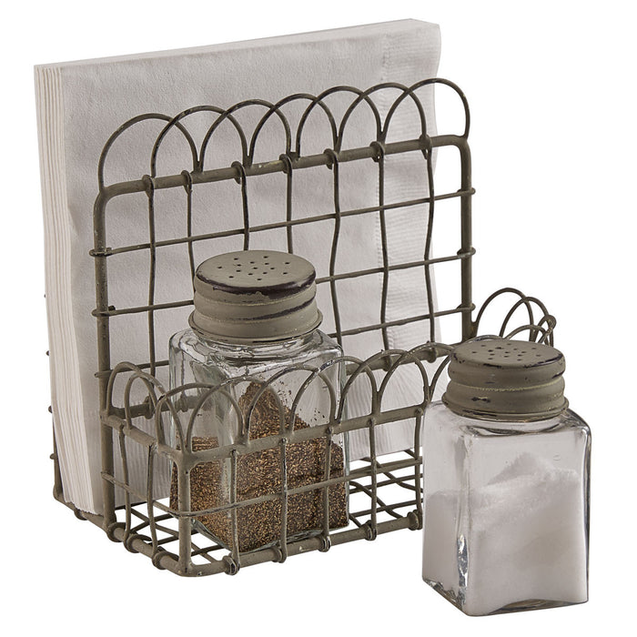 zinc wire salt and pepper holder