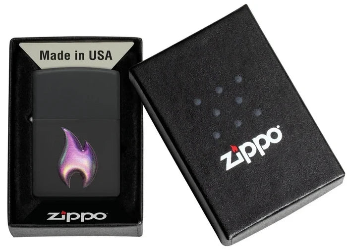 Zippo Flame icon Design Texture Print Black Matte 46965